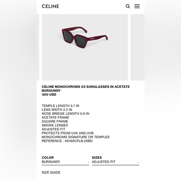 Celine Sunglasses - Picture 6 of 7
